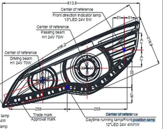 LED Head Light for Bus, Auto Parts Bus Spare Parts