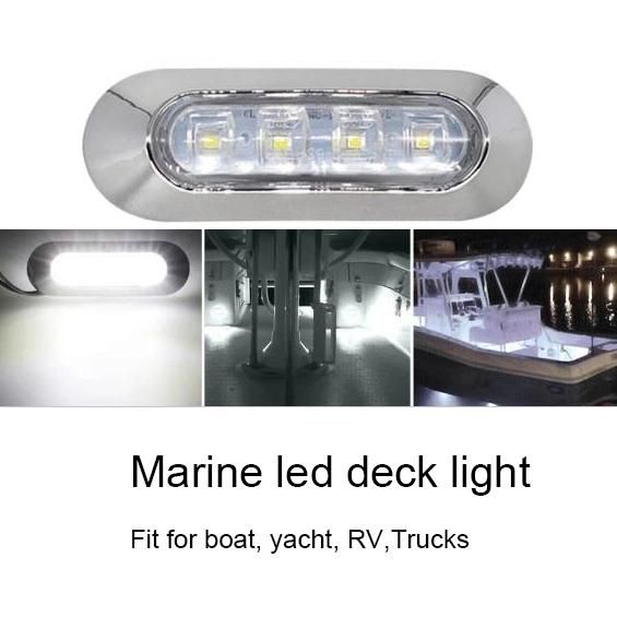 4-LED Interior Boat Lights Blue Utility Slim Strip Bar Light