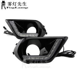 Car Front Bumper LED DRL Daytime Running Light Fog Light Lamp Fog Light Frame for Subaru Forester 2014-2016 Arc Style