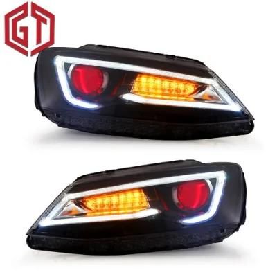 for VW/Volkswagen Jetta 2011/2012/2013/2014 Car Headlight Assembly W/ LED DRL Turn Signal Demon Eyes Projector Lens