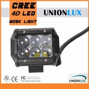 4 Inch 4D 18W LED Light Bar with Flood Spot Beam for 4X4 off Road Jeep Original CREE Chip LED Spot Light