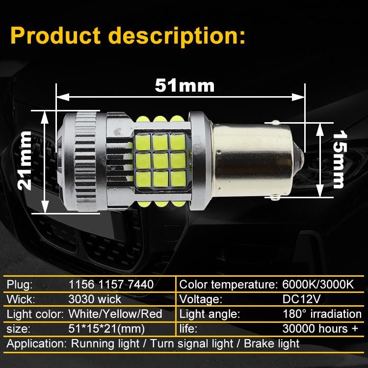 2021 New 1156 Ba15s 1157 Bay15D 35SMD 3030 LED Replacement Bulbs Brake Turn Signal with Super Bright Car Light Auto Lighting 29W