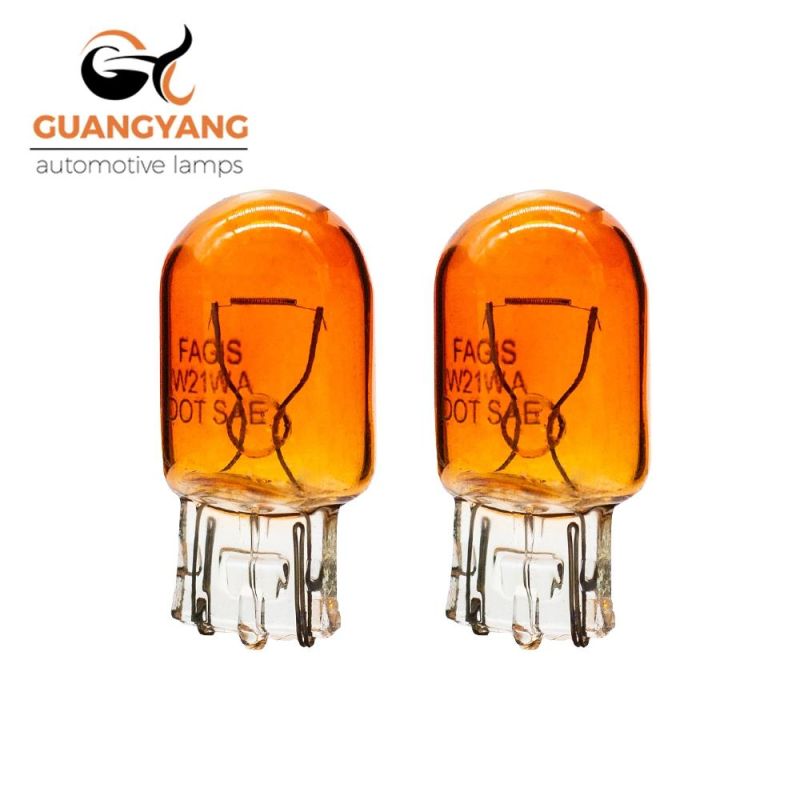 Factory T20 7440 Amber Halogen Bulb 12V21W Wy21W Automotive Stop Turning Lamps