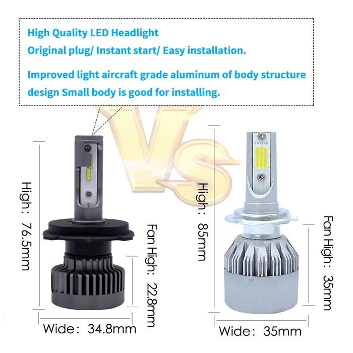 High Quality LED Headlight 9012 60W 8000lm