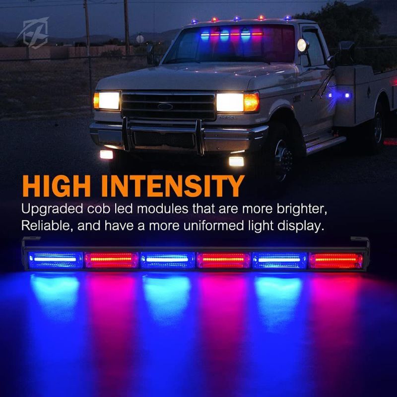 COB LED Flashing Strobing Modes High Intensity Law Enforcement Traffic Advisor Emergency Hazard Warning Vehicle Strobe Light Bar Kit