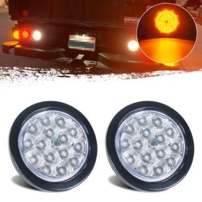 4 Inch Amber Round LED Stop Turn Tail Rear Lights