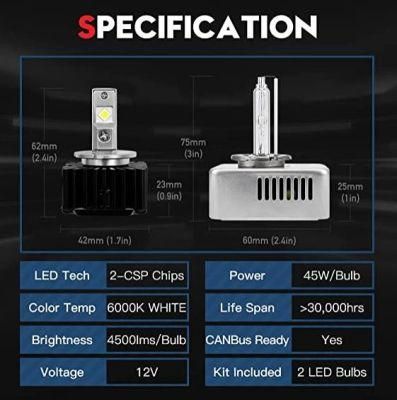 Projector Compliant OEM LED Headlight High Low Beam 100W D5s D5r LED Headlight Bulbs