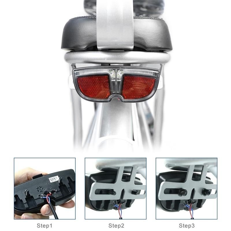 6V LED Ebike Tail Light for Bafang MID Drive Crank Motor Kit Electric Bike Rear Rack Brake Lamp