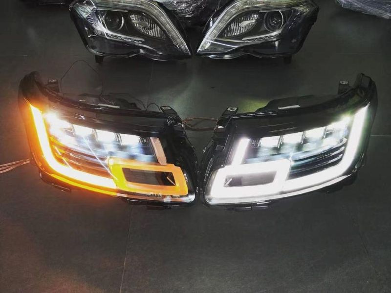 Aftermarket 4 Lens LED Head Lamp Front Lights for Range Rover Vogue L405 Upgrade for 2013-2017 Facelift to 2018 2019 2020 2021 Lr098522 Lr098460