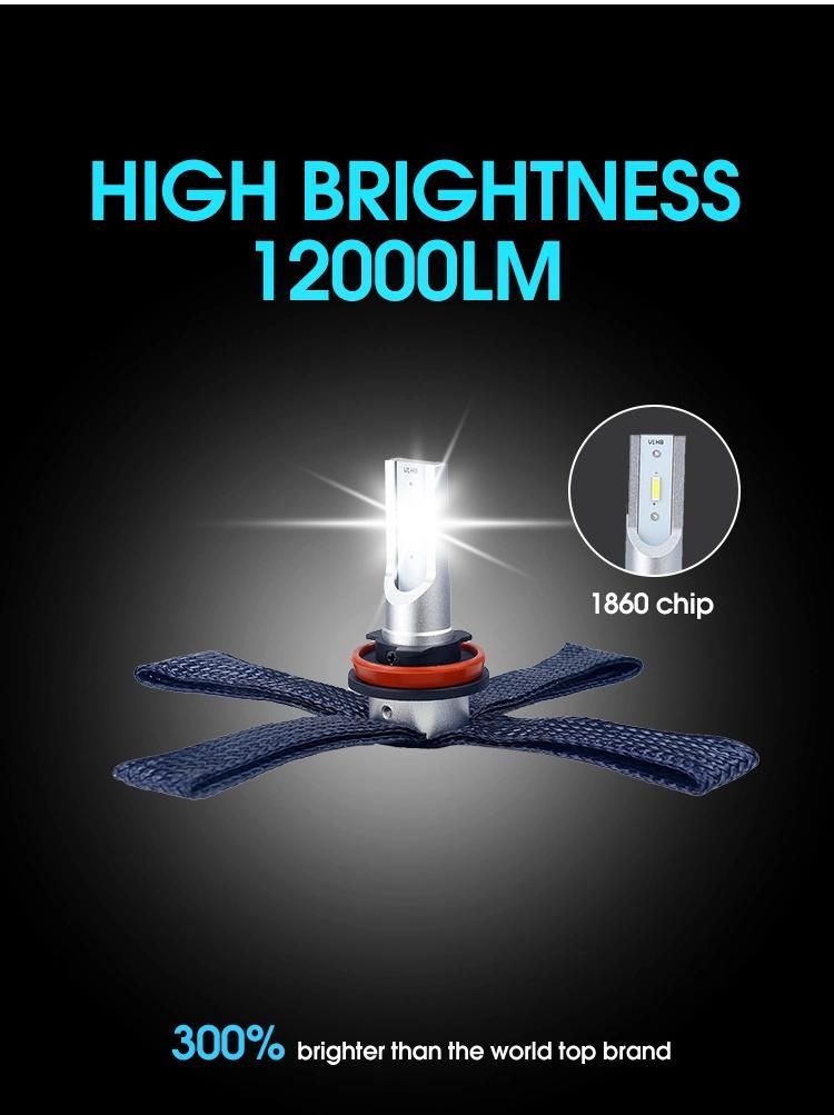 Super Bright LED 11000lm/Pair Mini Car Headlight Bulbs H1 H4 H7 H8 H9 H11 Headlamps