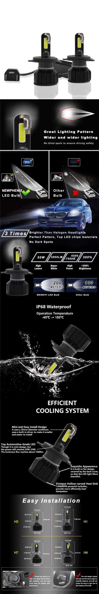 Economic E8 24W 4800lm 6000K LED Headlight for Cars