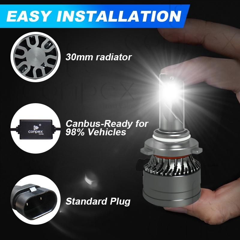 M3 Car Headlight H7 LED Headlight Bulb 46W H4 H11 9005 9006 Double Ball Fans Canbus with Bridgelux Csp Chip LED Auto Headlamp