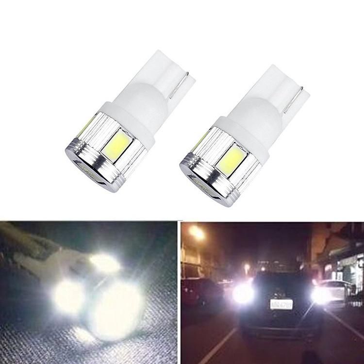T10 LED W5w 5730 6 SMD 6 LED with Lens LED Light Bulb White Clearance Lights Turn Tail Light 12V Car Light
