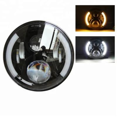 Wholesale LED 7inch Dual Color Amber Car Round Motorcycle 7&quot; LED Projector Headlight