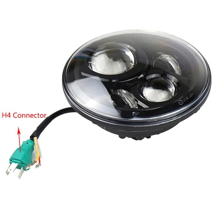 7" LED Headlamp for Jeep Wrangler Jk Tj Land Rover Harley 60W High Low Beam LED H4 Jeep LED Headlight