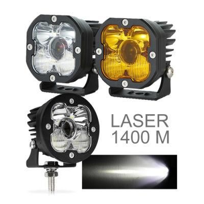 2020 New Spot Beam Driving Light LED Laser Light Irradiation 3inch Square off Road Round Headlight Laser LED Work Light