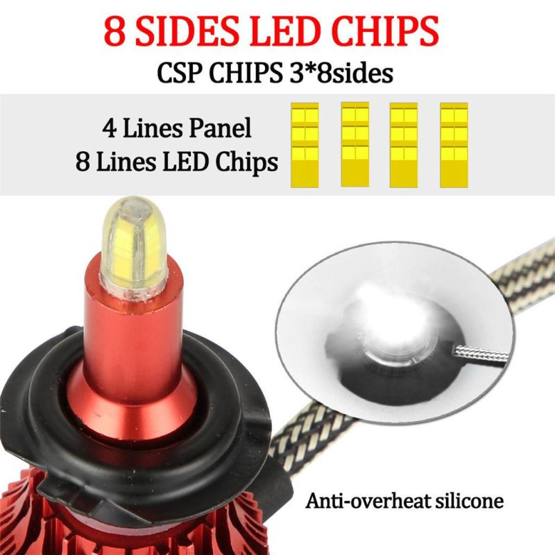 Hot Selling Car Headlamp Csp Chip 360 Degrees 9012 H4 H7 H11 Car LED Headlight X7 C6 S2