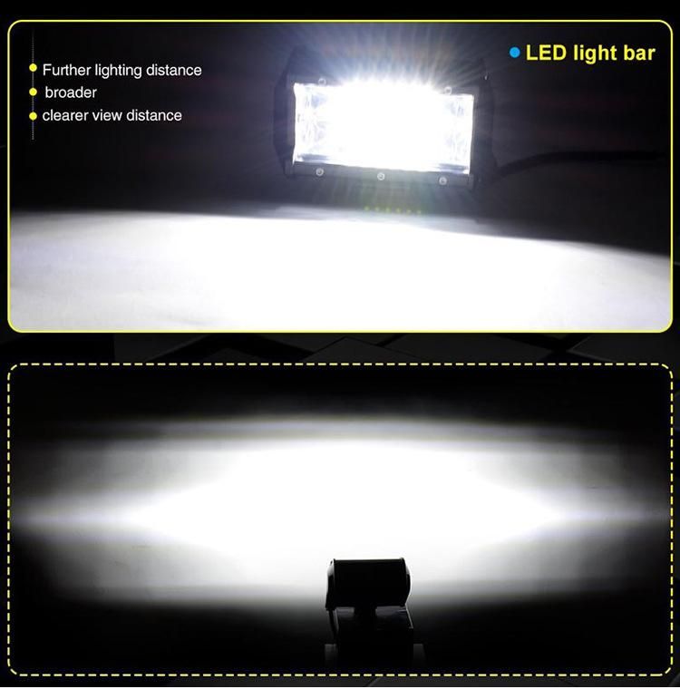 off Road Flood Lights IP67 White Yellow Waterproof Driving Fog Lights for Truck Car ATV SUV 5 Inch 72W LED Work Light Bar