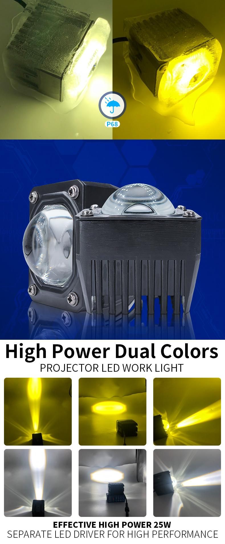 1500m LED High Low Beam Combo Spot Work Light 40W Sport Offroad 4X4 Car Motorcycle Fog Mini LED Auxiliary Driving Light