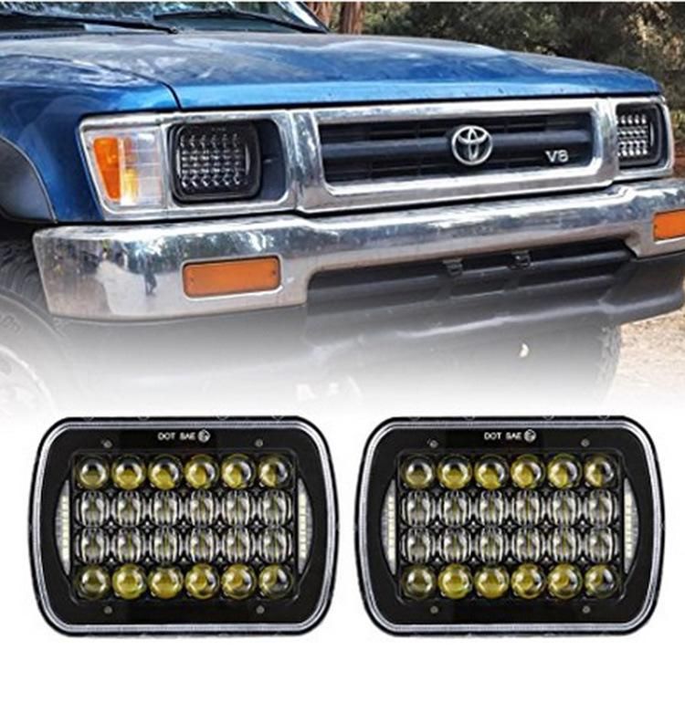 96W White DRL Hi/Lo Beam Headlamp for Jeep Wrangler Yj Cherokee Xj 7X6 5X7 Inch 7′′ Square LED Headlight