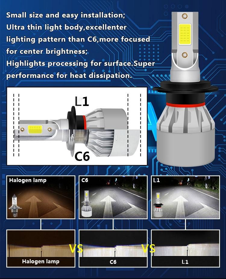 Wholesale Cheap C6 Car LED Headlight H4 9005 H7LED Headlight H11 9006 9012 Hb3 Hb4 Headlight