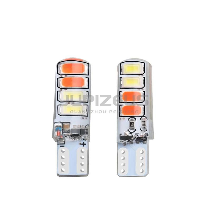 Factory Direct T10 5630 8SMD Silicone Flashing Two-Color LED License Plate Light Width Lamp Door Light