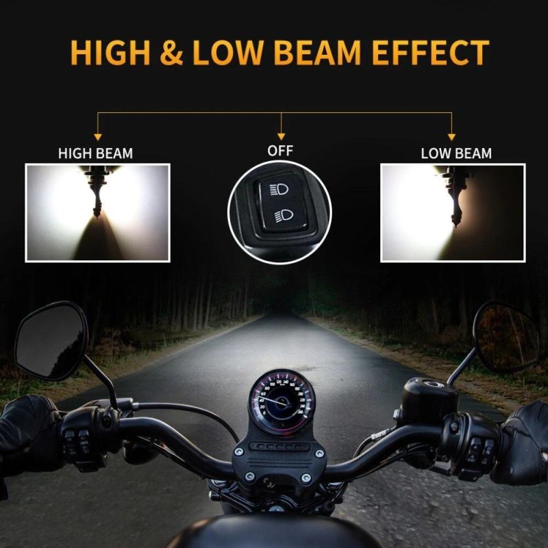 H4 Ba20d Motorcycle Headlight LED Bulbs Fog Lights COB Chips 12V 1200lm Moto Accessories for Scooter/Moped/Motor/Motorcycle