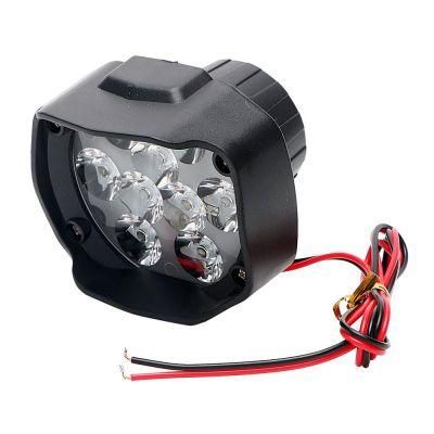 9 LEDs Motorcycle Work Light 15W 6500K DC85V Waterproof Shockproof Round Square Mini Spotlight White Fog Lamp