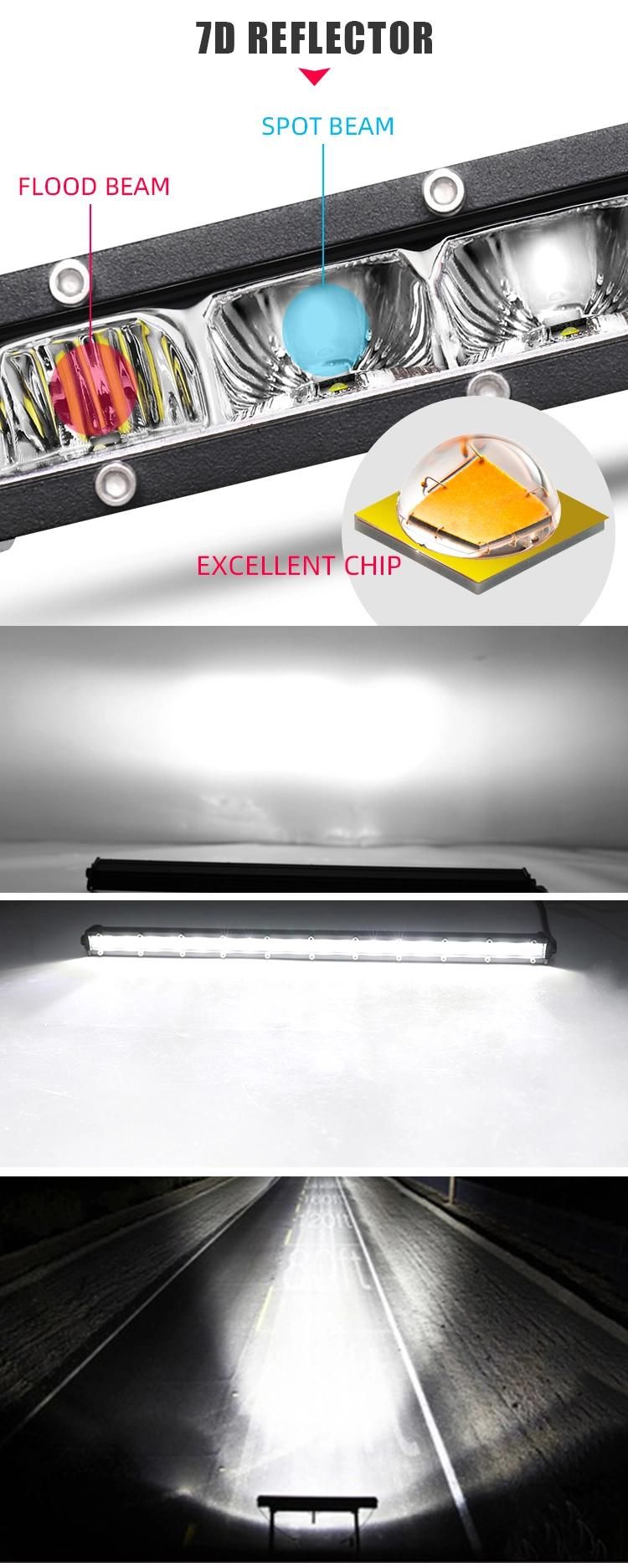 China Manufacturer High Power Lumen 8" 14" 20" 26" Single Row LED Light Bar for SUV Offroad Truck