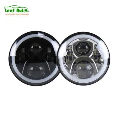7 Inch Round DRL Headlight for Jeep Wrangler Lada Harley Bluetooth RGB DRL Halo Ring High Low Beam LED Headlight Auto Lamps