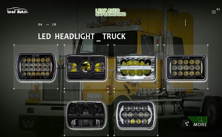 30W 7" Square LED Headlight for Jeep Wrangler Truck Jk Yj Xj 5X7" High Low Beam DRL Amber Turn Signal Headlamp