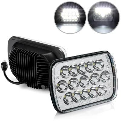 H6054 7X6/5X7 LED Headlights with High Low Sealed Beam Rectangle IP67 Waterproof Headlamp for Jeep