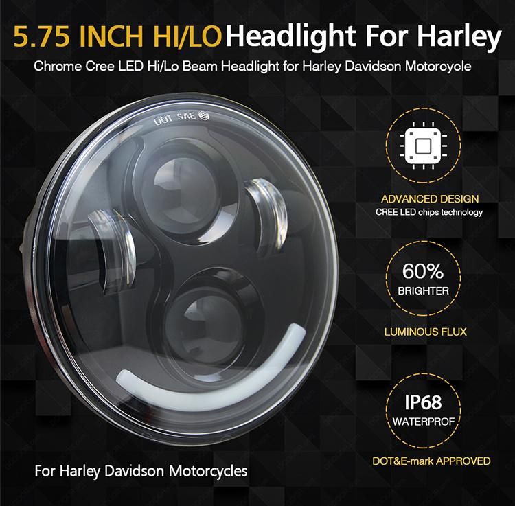 5.75′′ Inch M002A 12V Round Motorcycle Accessories LED Lighting Headlight