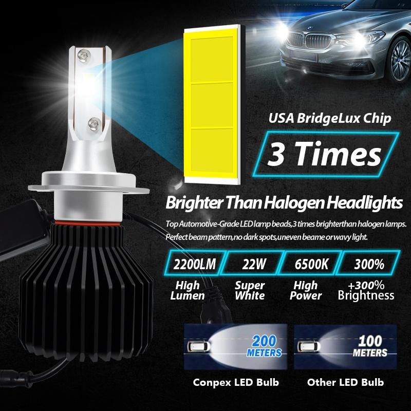 Conpex Auto Car LED Headlight High Low Beam M6 H7 Headlight Bulb LED