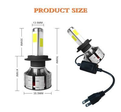 36W 3800lm K9 Car Light LED 4 Sides COB Chips Car LED Headlight H1 H3 H7 H11