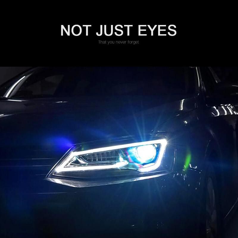 for VW/Volkswagen Jetta 2011/2012/2013/2014 Car Headlight Assembly W/ LED DRL Turn Signal Demon Eyes Projector Lens