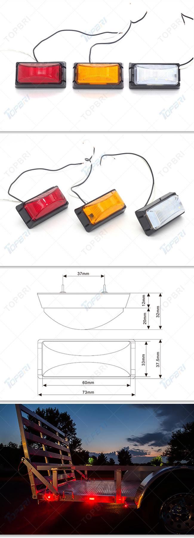 12V Pure White Trailer LED Side Marker Rear Light