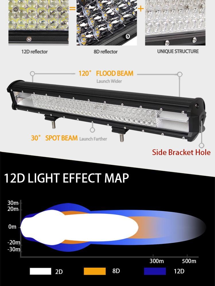Newest 32 42 52 22 Inch 468W Hanma Car LED Bar Lights, Aluminium 4 Row 12D Reflector LED Bar Offroad