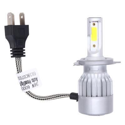 Hot Selling 2PCS Car LED Headlight C6 H1 H3 H4 H7 H8 H11 Hb3 9005 Hb4 9006 COB 72W 7600lm Auto Front Fog Bulb Auto Lamps Headlight