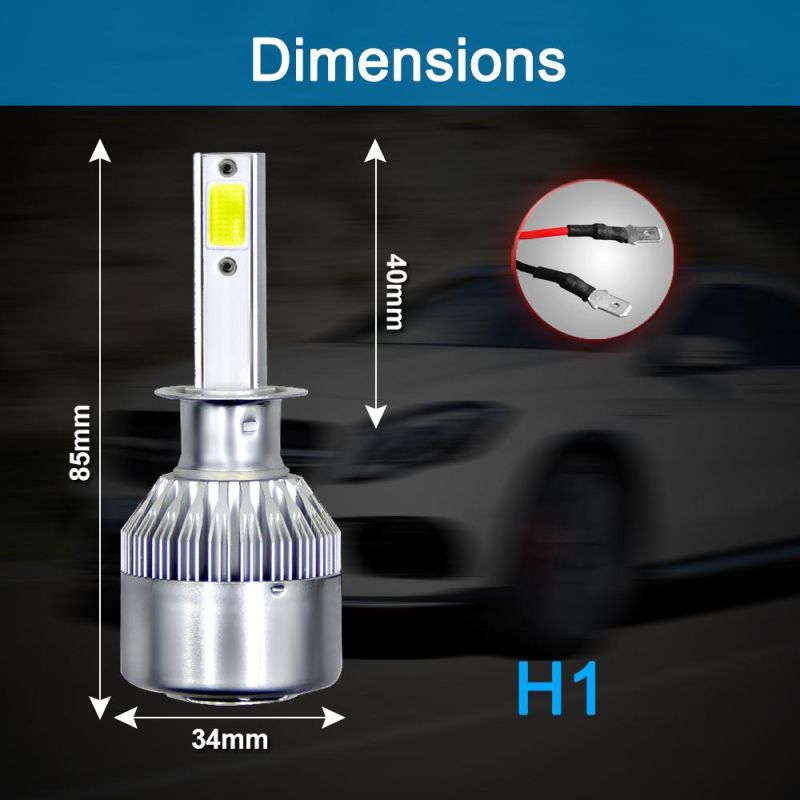 Wholesale Cheap C6 Auto Car H1 LED Headlight 12V 72W 8000lm