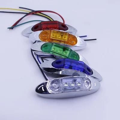 12V 24V 3.9 Inch 3LED Red Amber Trailer Car Truck Tractor Rear LED Clearance Side Marker Signal Lights