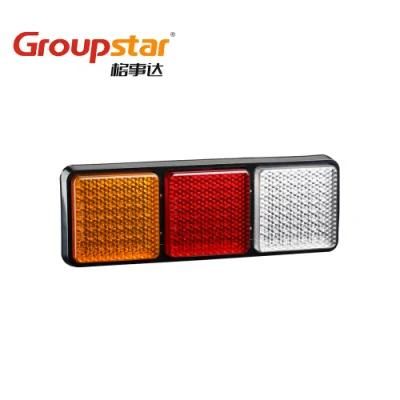 LED Auto Light Manufacturer Adr Approval UV PC Rectangle Stop Turn Reverse Tail Combination Rear Lamps LED Tail Lights 24V Truck