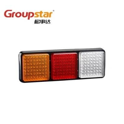 LED Auto Light Manufacturer Adr Approval UV PC Rectangle Stop Turn Reverse Tail Combination Rear Lamps LED Tail Lights 24V Truck