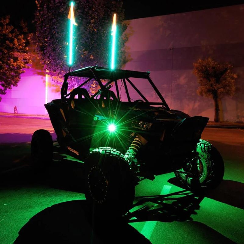Wholesale 2/3/4/5/6FT LED SUV ATV UTV Whips Flag Light Whip LED Lighted Multi-Color Flag Pole Light for Jeep Beach Boat