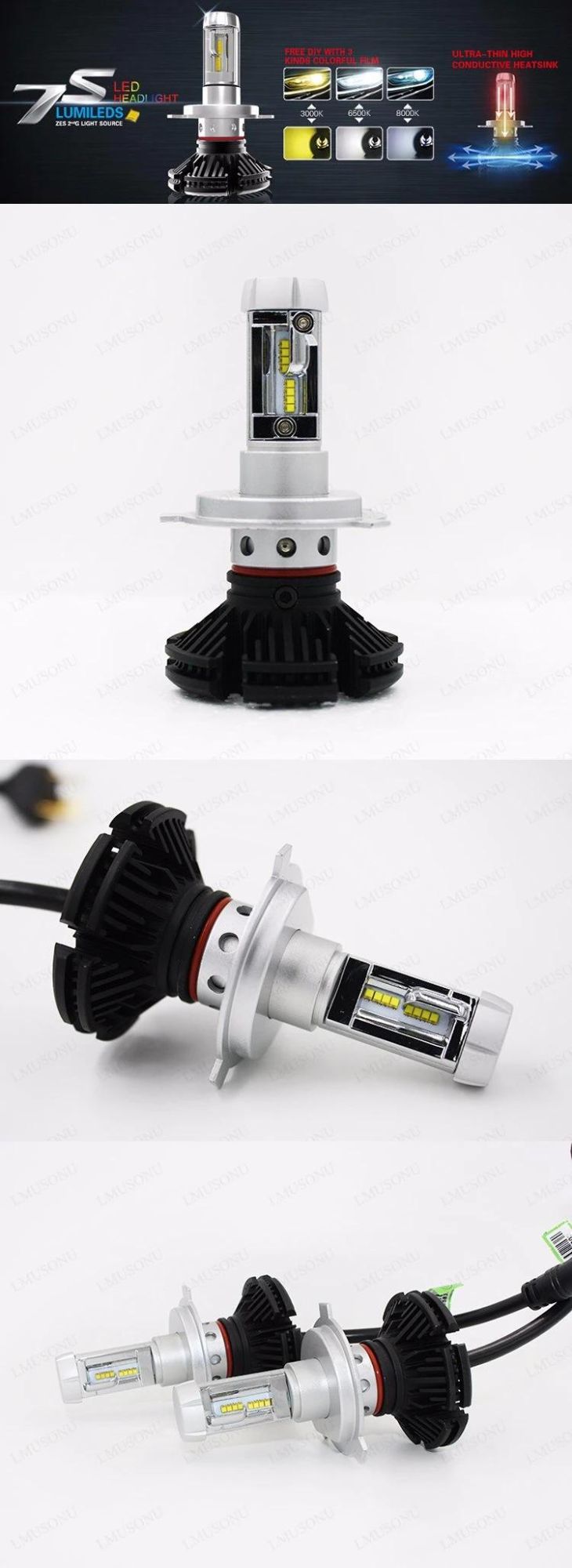 Lmusonu New 7s H4 LED Headlight 50W 12000lm