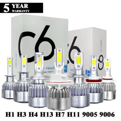 Fast-Moving Goods 6500K 8000lm H1 H8 H4 H3 H7 H9 H11 9005 9006 H13 LED Bulb 12V 36W C6 Car Headlight Bulb Bright Lights