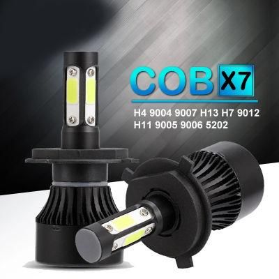 LED Automobile 12000lm H7 Bulbs 4 Sides Headlight Kit Mini 9005 9006 H4 LED Car Lights
