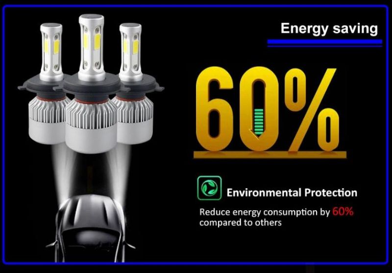 Cheapest Product Two Pieces LED Headlight Auto Lamps S2 COB Chips 72W 8000lm 6500K for 9V to 36V Lighting Range Auto Headlights