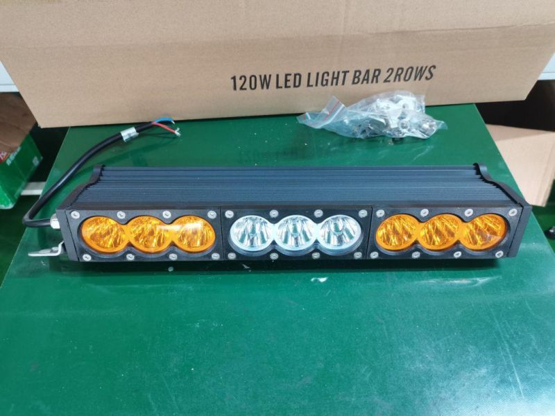 30W 90W 120W 150W 180W LED Dual Color Spot Flood Amber White Light Bar