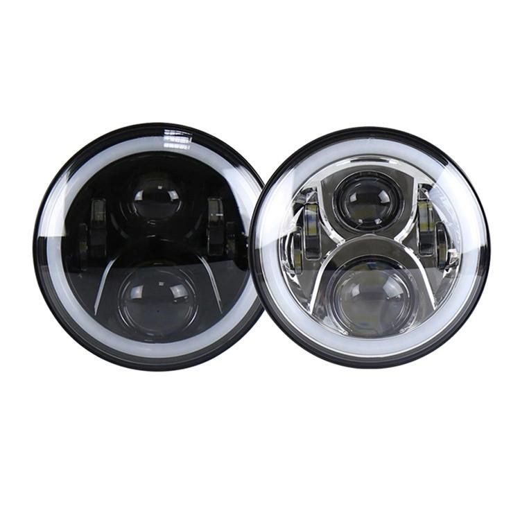 7" Inch Round Headlight Kits for Jeep Wrangler Jk Harley Bluetooth RGB DRL Halo Ring Hi/Low Beam Headlamp